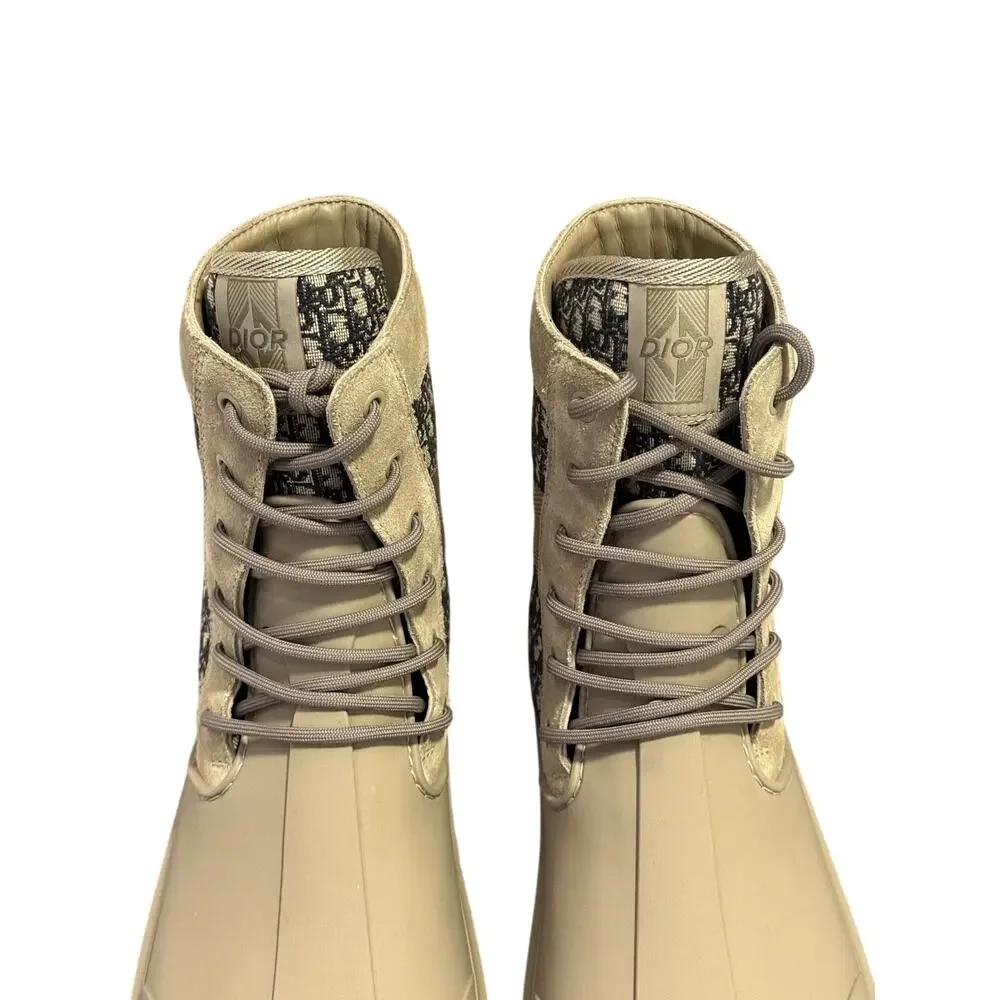 Christian Dior Garden Oblique Lace-Up Boots Size 45 (US 12)